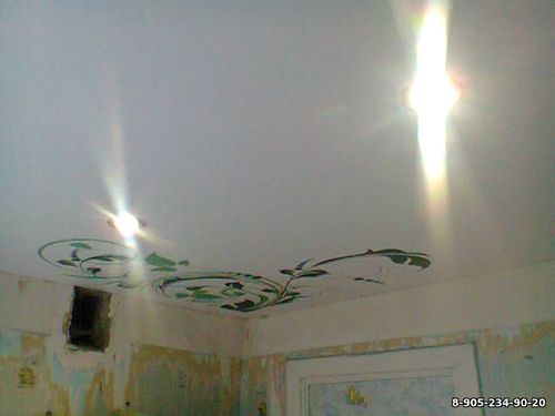 Натяжные потолки в кухне
